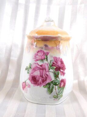 Altenburg Germany Floral Covered Biscuit Jar # 26055